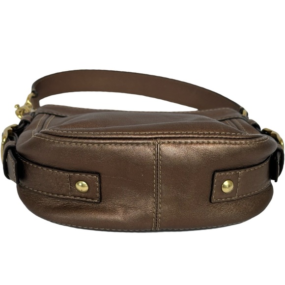 Coach Leather Bag Metallic Bronze Color Shoulder Handbag Mini 9x6 G0882-41864 - Picture 5 of 10
